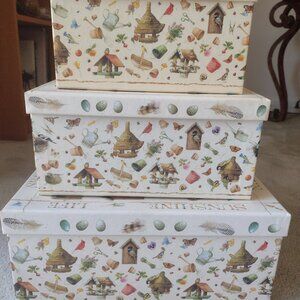 Vintage Set of 3 Marjolein Bastin Stacking/Nesting Boxes